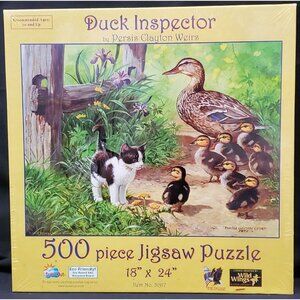 Suns Out Weirs DUCK INSPECTOR jigsaw puzzle 500 piece SEALED kitten & ducklings